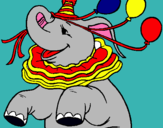 Dibujo Elefante con 3 globos pintado por chistiano