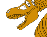 Dibujo Esqueleto tiranosaurio rex pintado por Nomadito