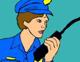 Dibujo Policía con el walkie pintado por 333333332222