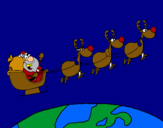 Dibujo Papa Noel repartiendo regalos 3 pintado por mcqueen