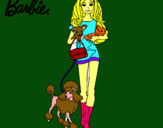 Dibujo Barbie con sus mascotas pintado por juddy