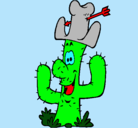 Dibujo Cactus con sombrero pintado por nachitohueso