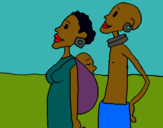 Dibujo Familia de Zanmbia pintado por CLAUSULA