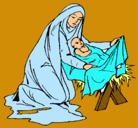 Dibujo Nacimiento del niño Jesús pintado por mddfjshj