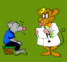 Dibujo Doctor y paciente ratón pintado por magami
