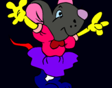 Dibujo Rata con vestido pintado por wgfds
