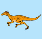 Dibujo Velociraptor pintado por puerco