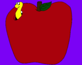 Dibujo Gusano en la fruta pintado por manuelis