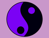 Dibujo Yin y yang pintado por hanai