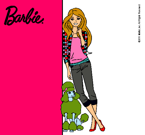 Barbie con cazadora de cuadros