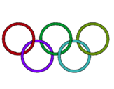 Dibujo Anillas de los juegos olimpícos pintado por pelotas