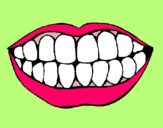 Dibujo Boca y dientes pintado por dentista13