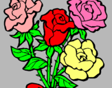 Dibujo Ramo de rosas pintado por alejandradar