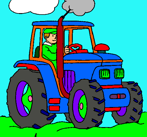 Tractor en funcionamiento