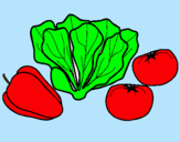 Dibujo Verduras pintado por dasaco