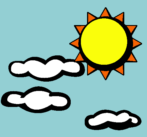 Dibujo Sol y nubes 2 pintado por celeste311