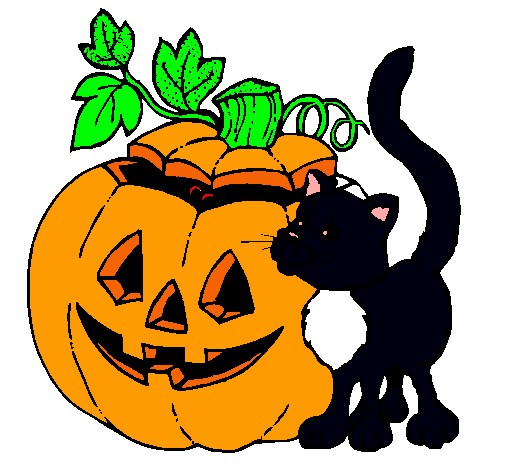 Calabaza y gato