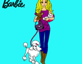 Dibujo Barbie con sus mascotas pintado por 09456