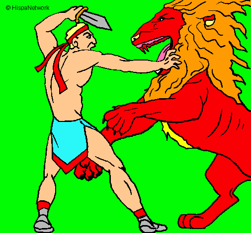 Gladiador contra león