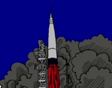 Dibujo Lanzamiento cohete pintado por cangre