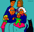 Dibujo Familia pintado por lapiz