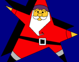 Dibujo Papa Noel en forma de estrella pintado por juliafernand