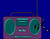 Dibujo Radio cassette 2 pintado por Aluhe