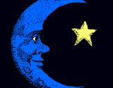 Dibujo Luna y estrella pintado por Burbujitax12
