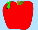 Dibujo Gusano en la fruta pintado por Arlethpv1
