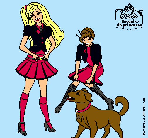 Barbie con su perrito y una amiga