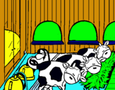 Dibujo Vacas en el establo pintado por anto07