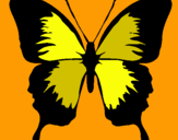 Dibujo Mariposa con alas negras pintado por bbvdcvgh