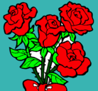 Dibujo Ramo de rosas pintado por izco