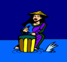 Dibujo Mujer tocando el bongó pintado por ilaines