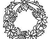 Dibujo Corona de flores navideña pintado por telmex