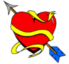 Dibujo Corazón con flecha pintado por joina