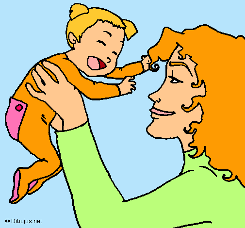 Dibujo Madre con su bebe pintado por aerenlove