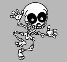 Dibujo Esqueleto contento 2 pintado por fideo