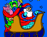 Dibujo Papa Noel en su trineo pintado por esteve