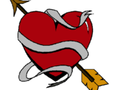 Dibujo Corazón con flecha pintado por Piituufiinaa
