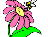 Dibujo Margarita con abeja pintado por catti