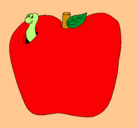 Dibujo Gusano en la fruta pintado por 01022001