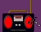 Dibujo Radio cassette 2 pintado por METAL