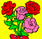 Dibujo Ramo de rosas pintado por walawuv