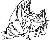 Dibujo Nacimiento del niño Jesús pintado por daga