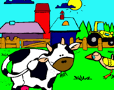 Dibujo Vaca en la granja pintado por anto07