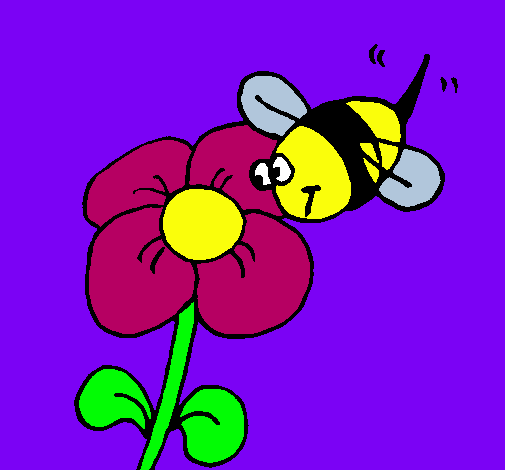 Abeja y flor