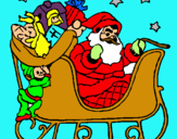 Dibujo Papa Noel en su trineo pintado por sevtgnk