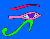 Dibujo Ojo Horus pintado por fontes
