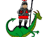 Dibujo Caballero San Jorge y el dragon pintado por OMendez